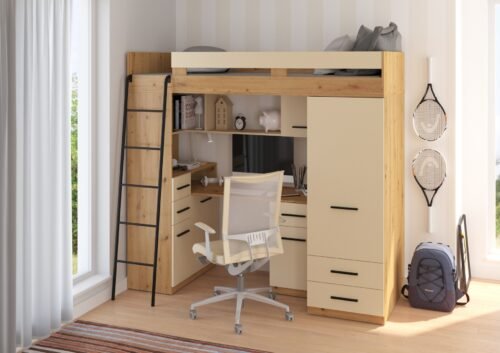 SMYK L mezzanine, matt color, oak/cream