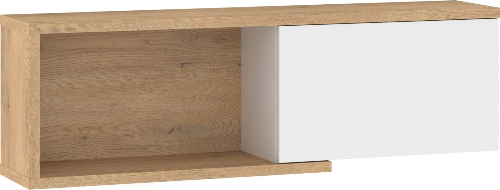 HYBRID 24 furniture shelf hanging cabinet for living room, cremona oak, white glossHYBRID