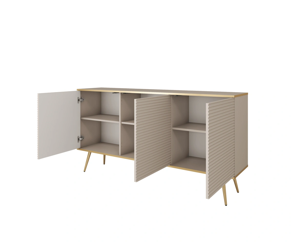 Oro K160 beige edged MDF chest of drawers - Image 5