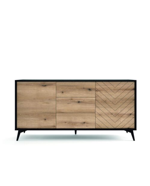 Diamond KSZ154 chest of drawers, with doors, drawers, Evoke Oak/black