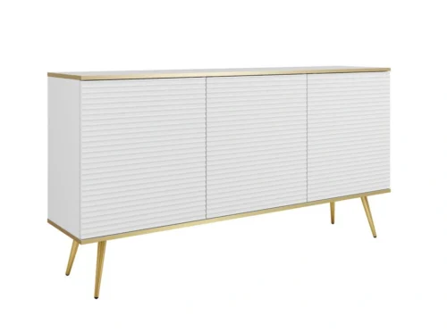 Chest of drawers with cabinets Oro K160 white, grooved MDF