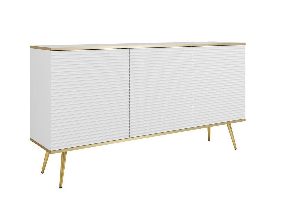 Chest of drawers with cabinets Oro K160 white, grooved MDF