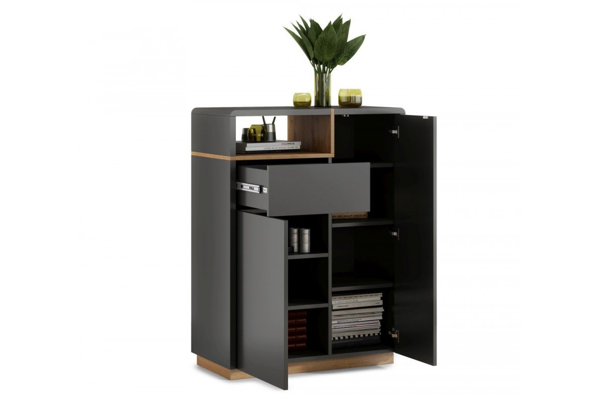 FOLK K-90 chest of drawers, anthracite (dark gray) / "Artisan Oak" – MODERN LIVING ROOMS - Image 2