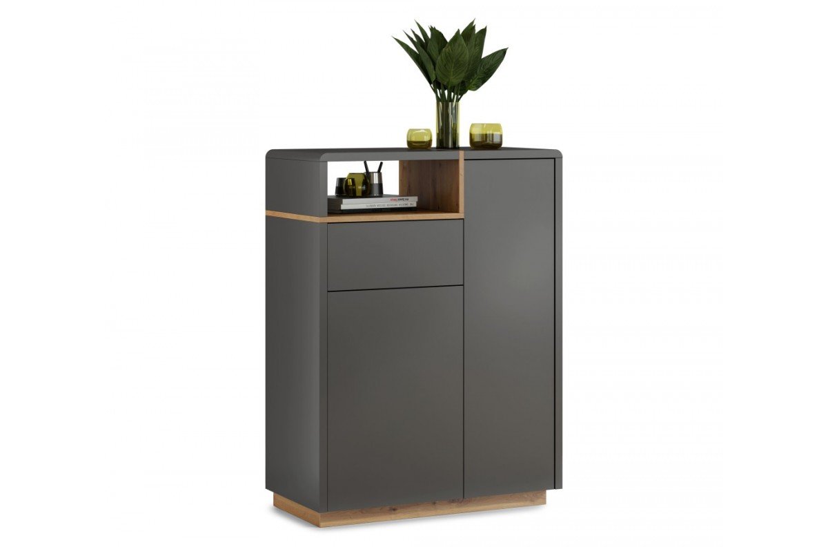 FOLK K-90 chest of drawers, anthracite (dark gray) / "Artisan Oak" – MODERN LIVING ROOMS