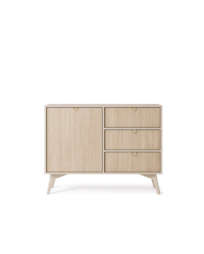 Forest KSZD106 chest of drawers, with doors, beige/Scandinavian pattern