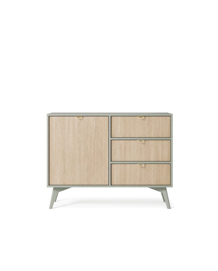 Forest KSZD106 chest of drawers, with doors, eucalyptus/herringbone pattern