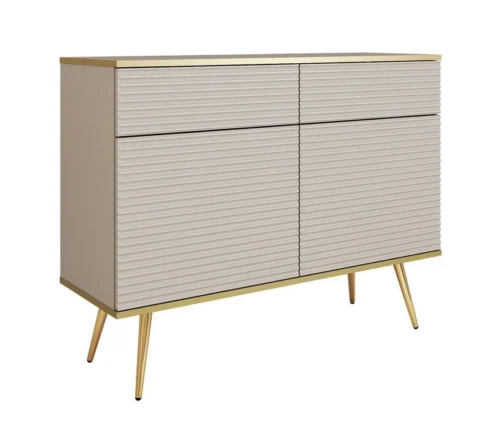 Oro KSZ107 beige edged MDF chest of drawers with cabinets and drawers