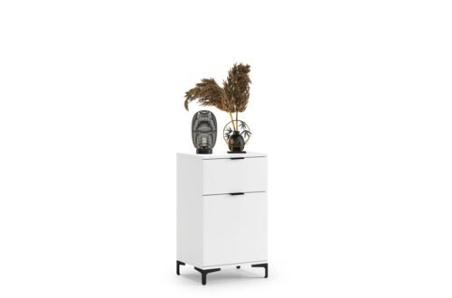 LANA 01 chest of drawers, matt white – freestanding cabinet with drawer