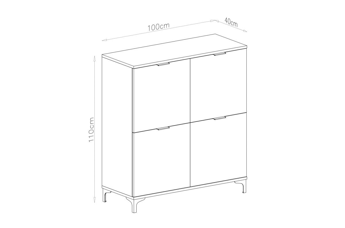 LANA K-100 Elegant walnut chest of drawers - 4-door floor cabinet - Image 4