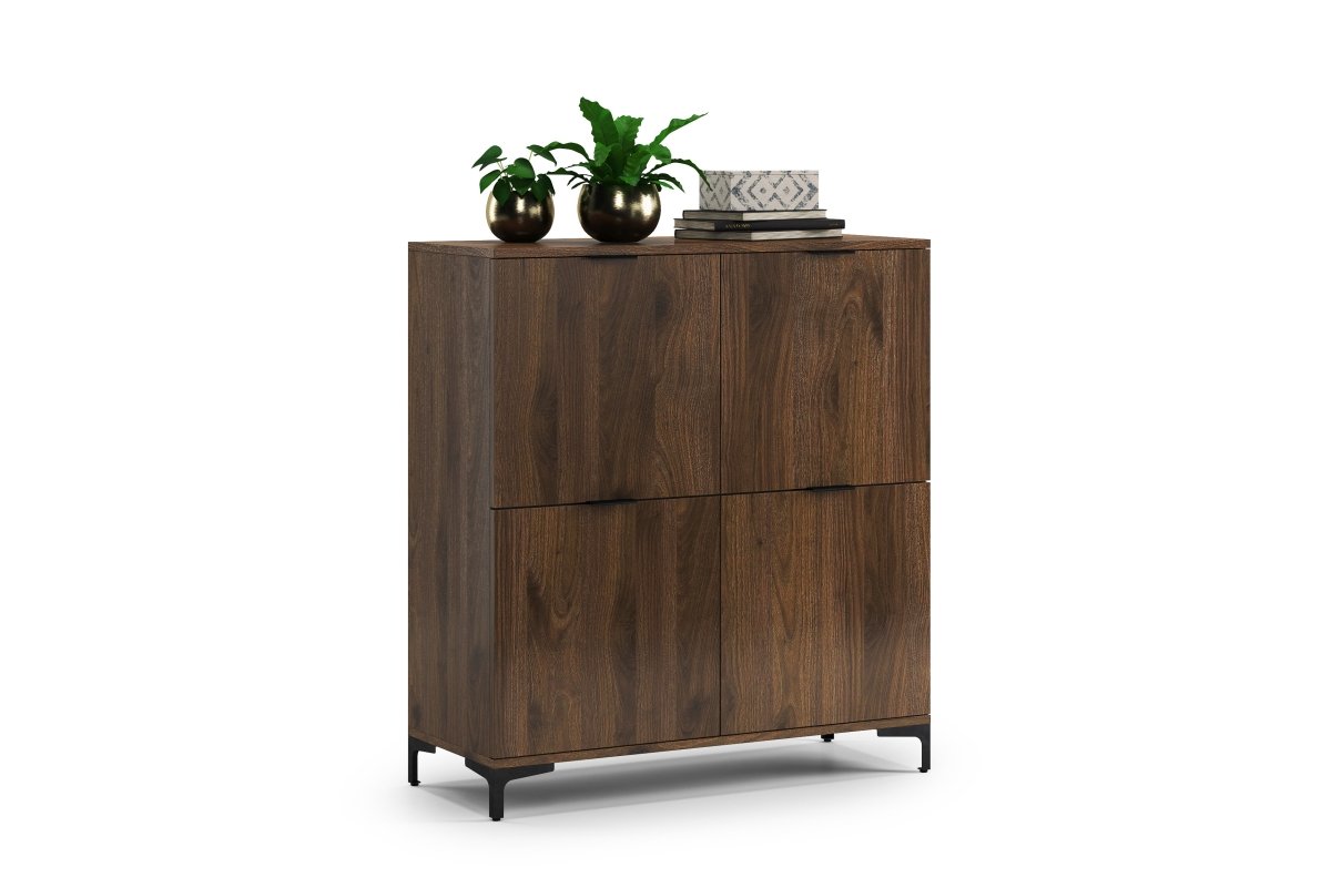 LANA K-100 Elegant walnut chest of drawers - 4-door floor cabinet