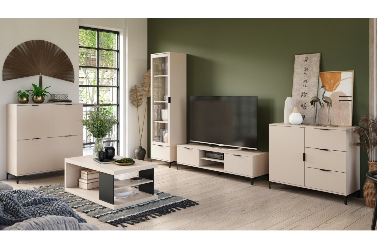 LANA K-100S beige (champagne) chest of drawers - freestanding cabinet with drawers - Image 3