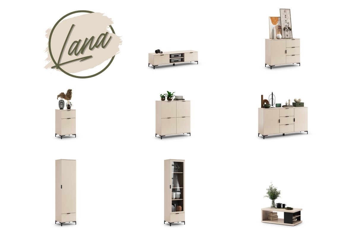 LANA K-100S beige (champagne) chest of drawers - freestanding cabinet with drawers - Image 7