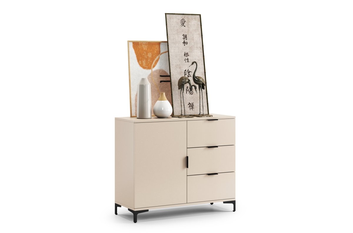 LANA K-100S beige (champagne) chest of drawers - freestanding cabinet with drawers