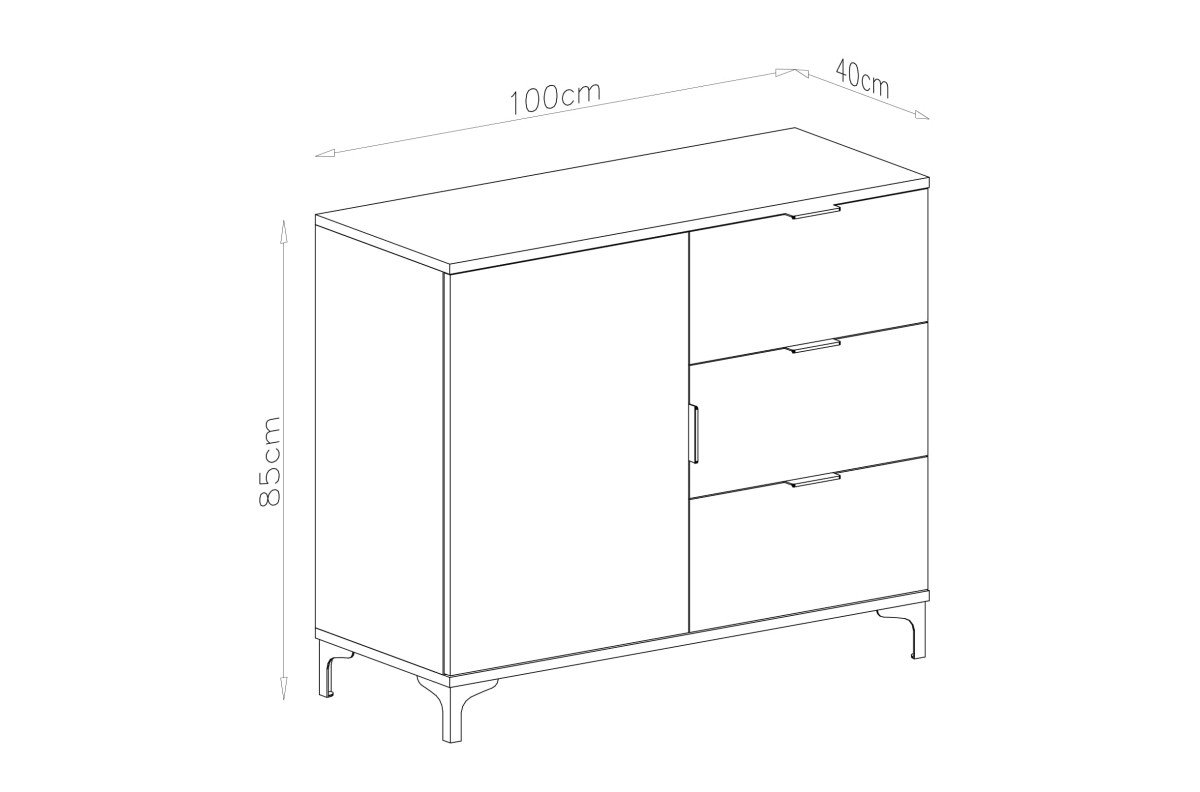LANA K-100S Elegant walnut chest of drawers - Lift-up cabinet with drawers - Image 4