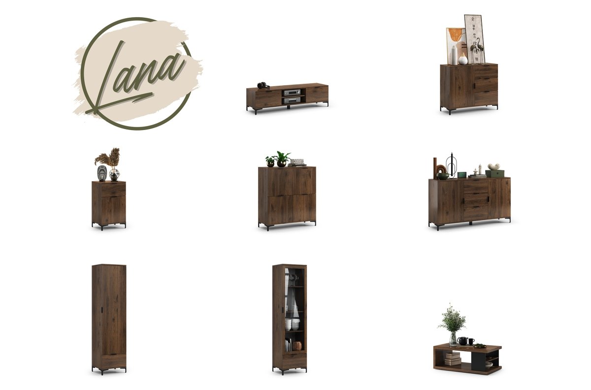 LANA K-100S Elegant walnut chest of drawers - Lift-up cabinet with drawers - Image 7