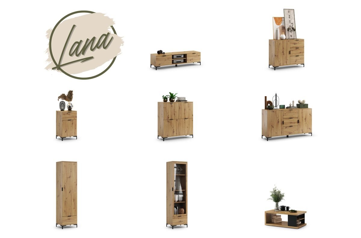 LANA K-150S Artisan Oak chest of drawers - 2-door freestanding cabinet with drawers - Image 7