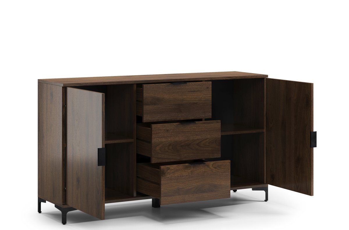 LANA K-150S elegant walnut chest of drawers - two-door freestanding cabinet with drawers - Image 2
