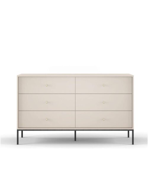 Mono MKS154 chest of drawers, beige/black frame