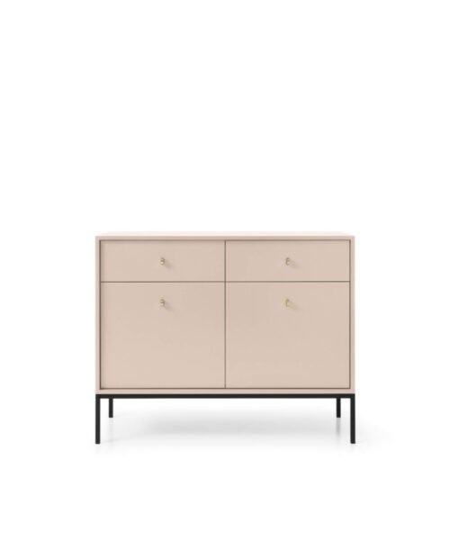 Mono MKSZ104 chest of drawers, with doors, drawers, beige/black frame