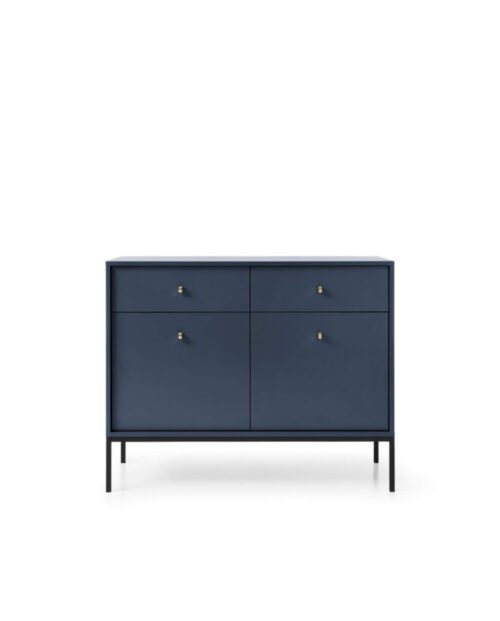 Mono MKSZ104 chest of drawers, with doors, drawers, dark blue/black frame