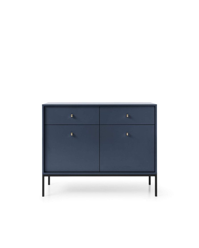 Mono MKSZ104 chest of drawers, with doors, drawers, dark blue/black frame
