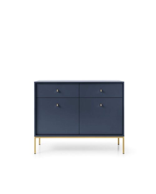 Mono MKSZ104 chest of drawers, with doors, drawers, dark blue / gold frame
