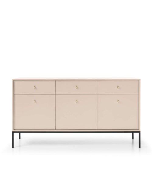 Mono MKSZ154 chest of drawers, with doors, drawers, beige/black frame