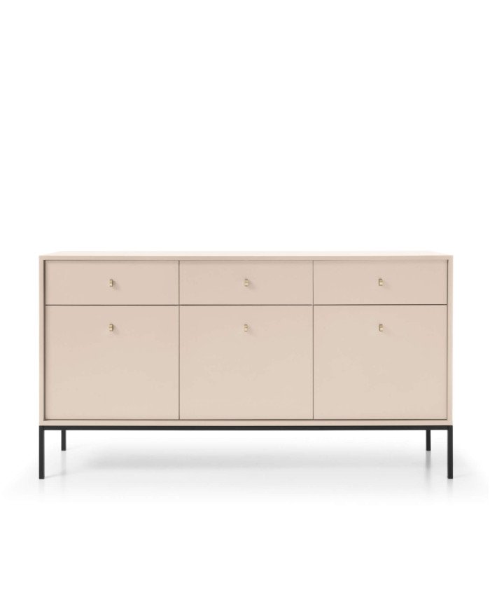 Mono MKSZ154 chest of drawers, with doors, drawers, beige/black frame