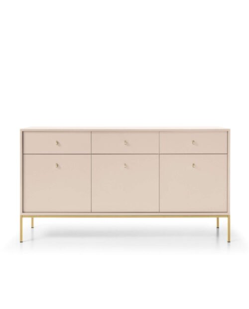 Mono MKSZ154 chest of drawers, with doors, drawers, beige/gold frame