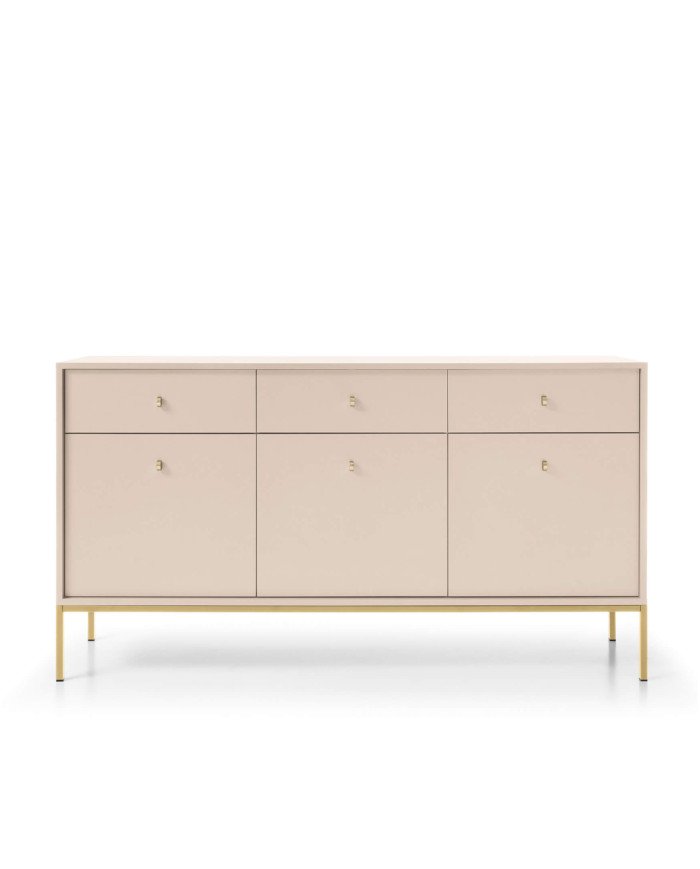 Mono MKSZ154 chest of drawers, with doors, drawers, beige/gold frame