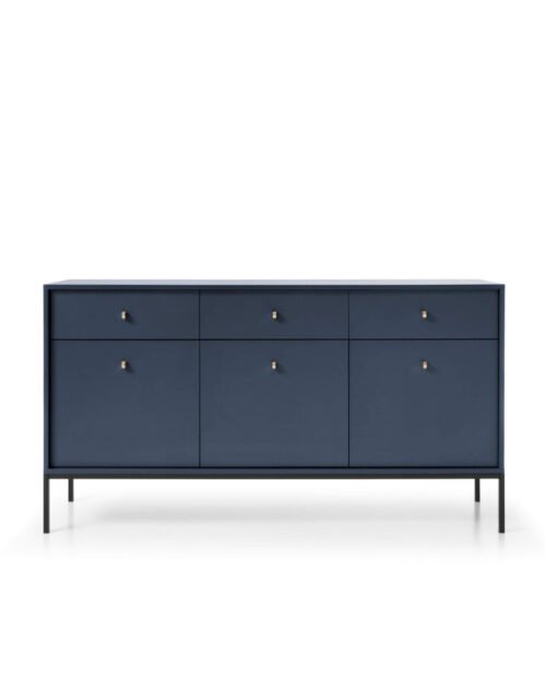 Mono MKSZ154 chest of drawers, with doors, drawers, dark blue/black frame