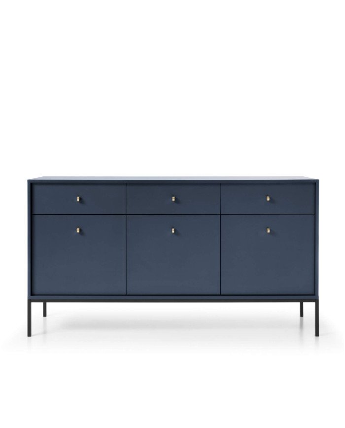 Mono MKSZ154 chest of drawers, with doors, drawers, dark blue/black frame