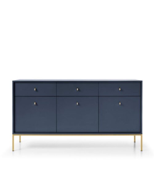 Mono MKSZ154 chest of drawers, with doors, drawers, dark blue / gold frame