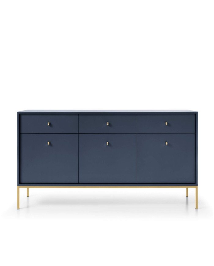 Mono MKSZ154 chest of drawers, with doors, drawers, dark blue / gold frame