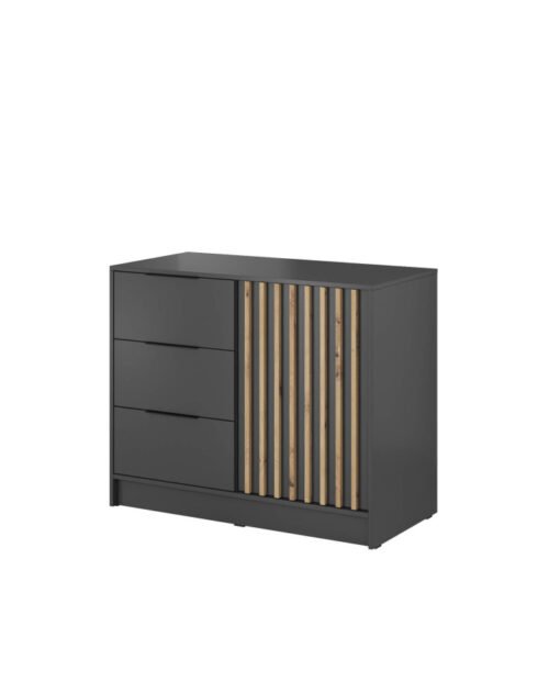 Nelly 2D chest of drawers, graphite/artisan oak