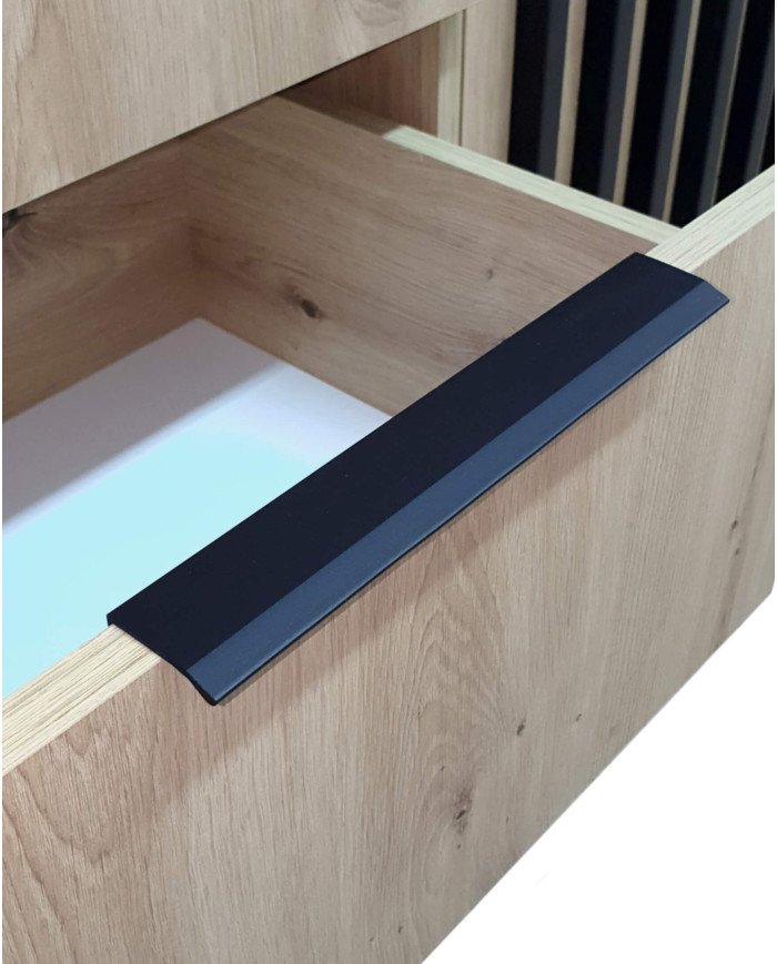 Nelly 2D chest of drawers with doors, grey/artisan oak - Image 3