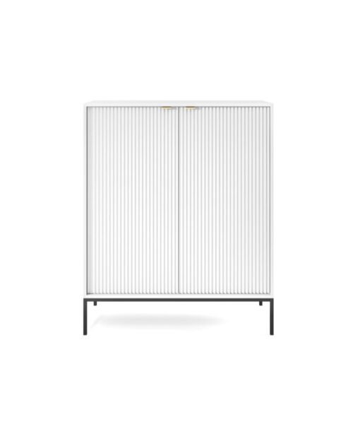 Nova K104 chest of drawers, with drawers, doors, white/black frame