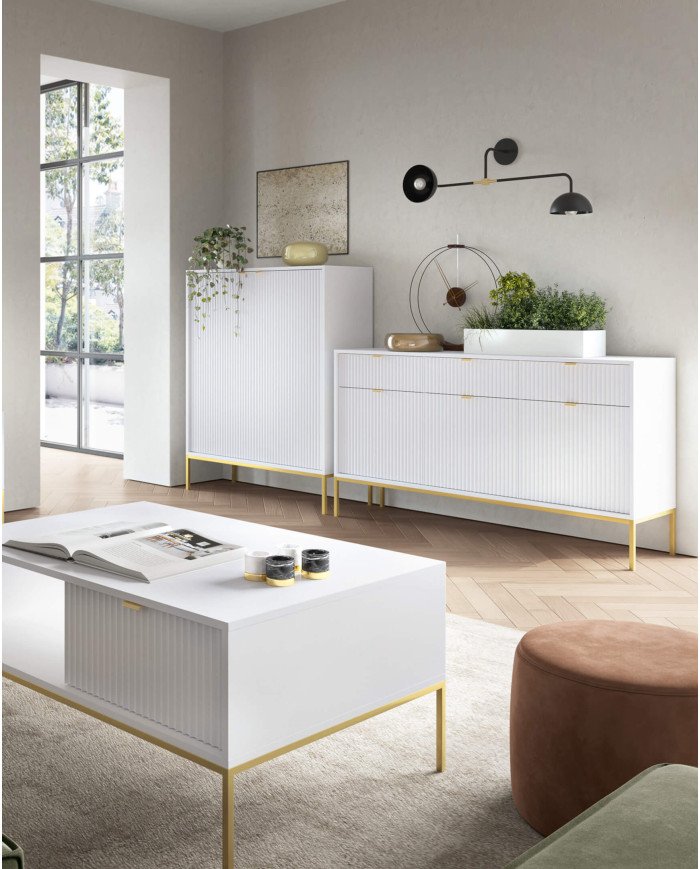 Nova K104 chest of drawers, with doors, white/gold frame - Image 7