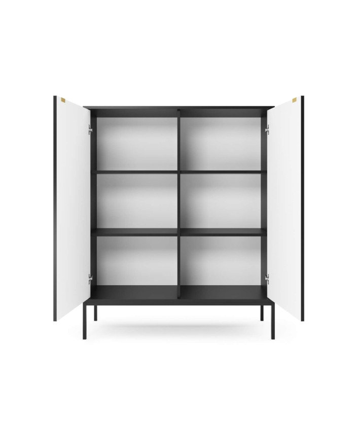 Nova K104 chest of drawers, with drawers, doors, black / black frame - Image 2