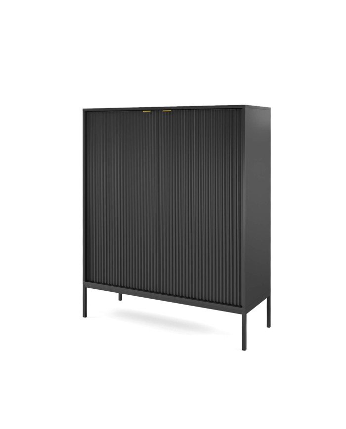 Nova K104 chest of drawers, with drawers, doors, black / black frame - Image 3