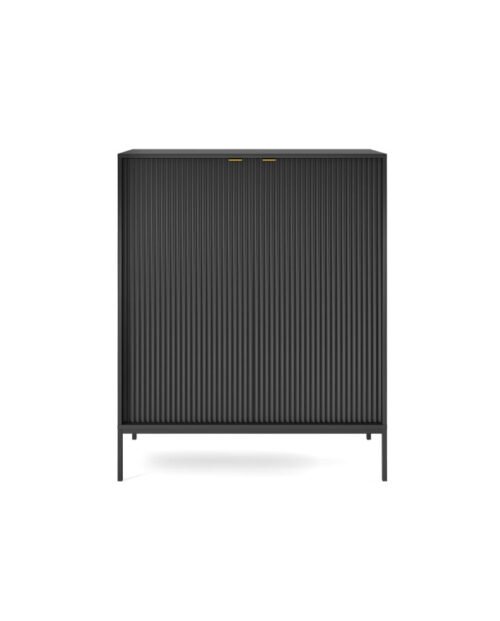 Nova K104 chest of drawers, with drawers, doors, black / black frame