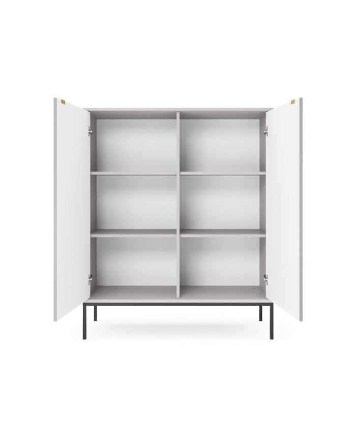 Nova K104 chest of drawers, with drawers, doors, gray/black frame - Image 2