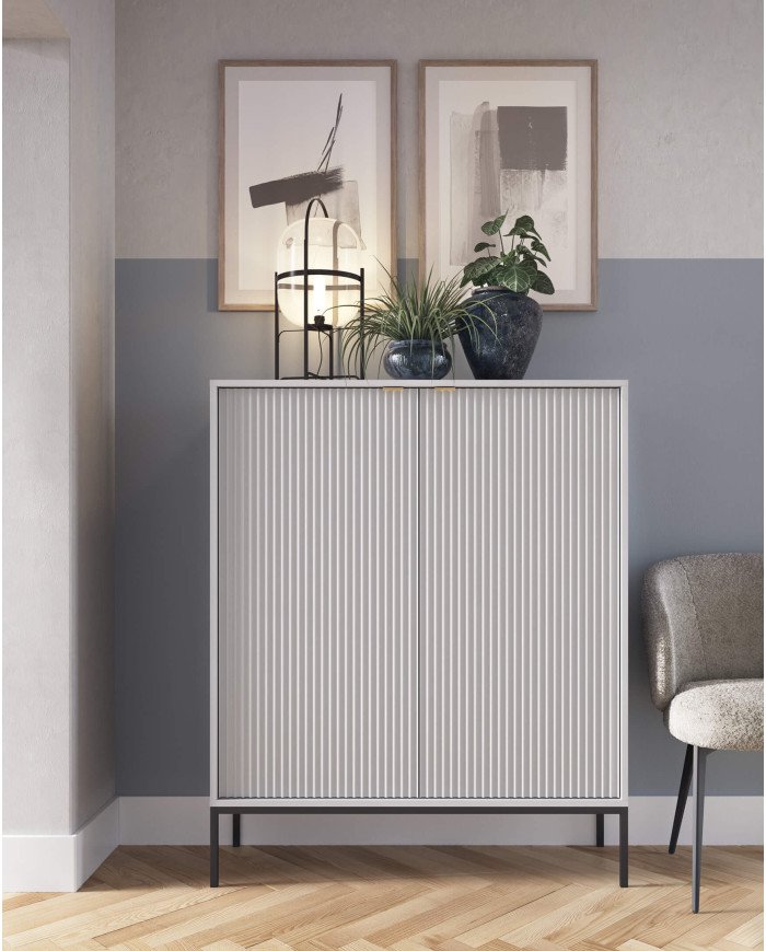 Nova K104 chest of drawers, with drawers, doors, gray/black frame - Image 4