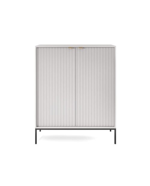 Nova K104 chest of drawers, with drawers, doors, gray/black frame