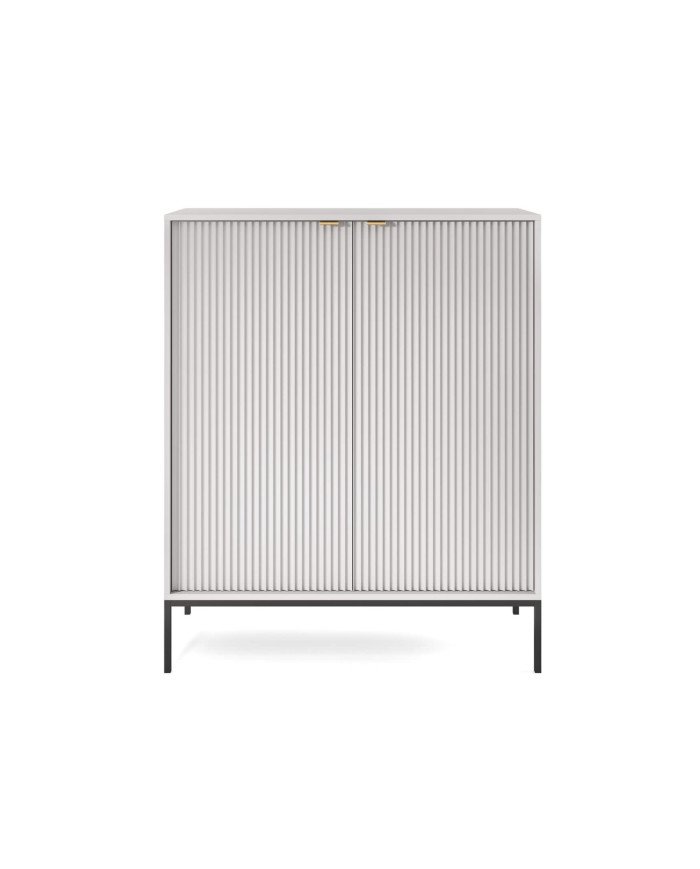 Nova K104 chest of drawers, with drawers, doors, gray/black frame