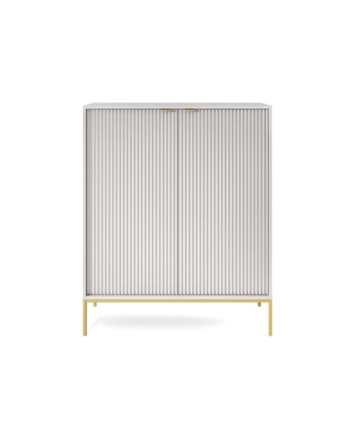 Nova K104 chest of drawers, with drawers, doors, gray/gold frame