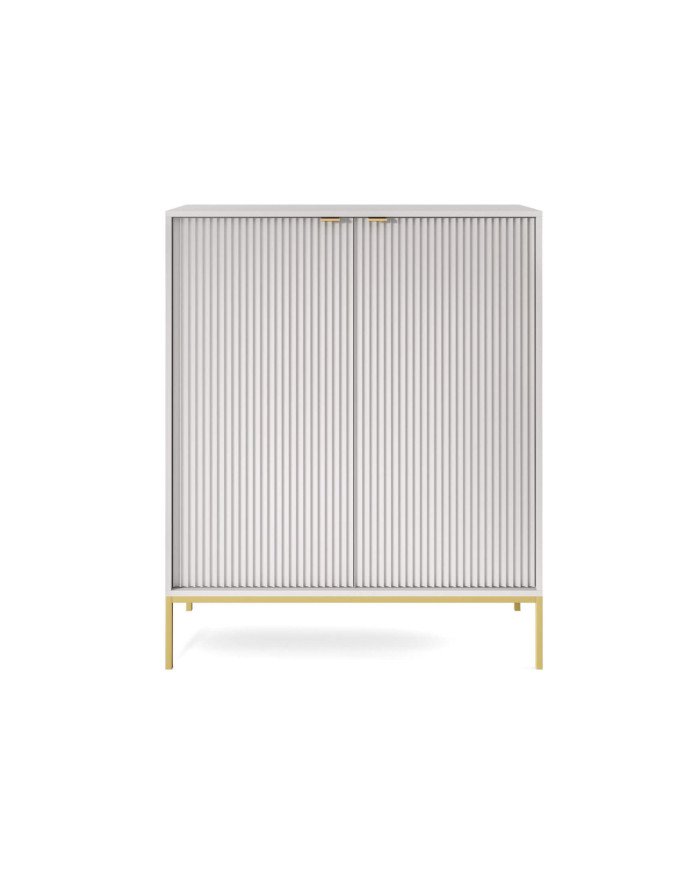 Nova K104 chest of drawers, with drawers, doors, gray/gold frame