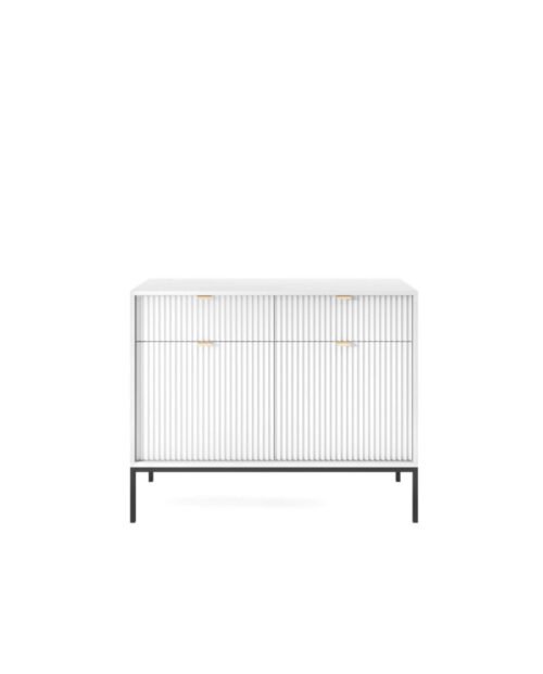 Nova KSZ104 chest of drawers, with doors, drawers, white/black frame