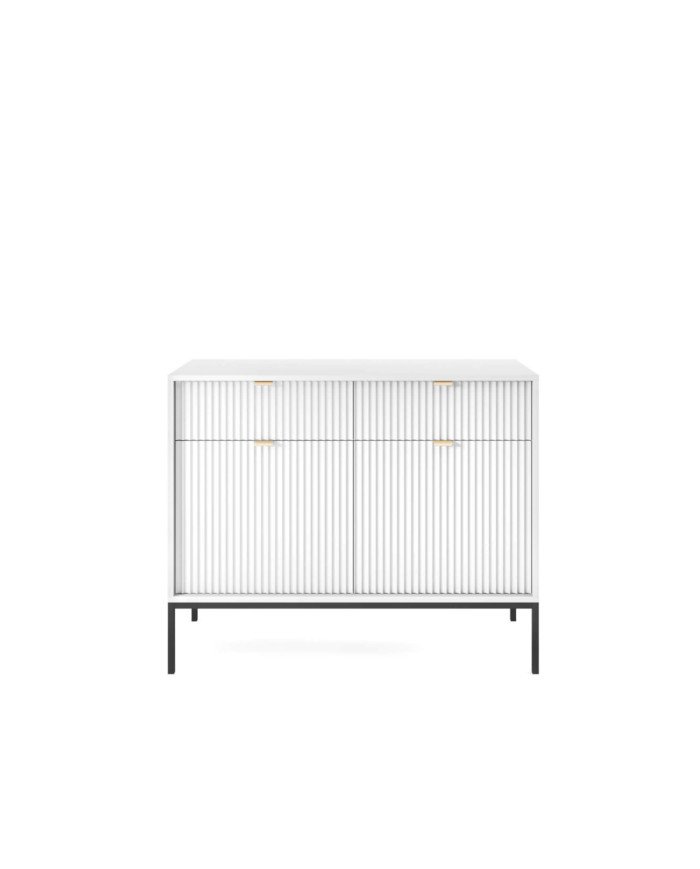 Nova KSZ104 chest of drawers, with doors, drawers, white/black frame