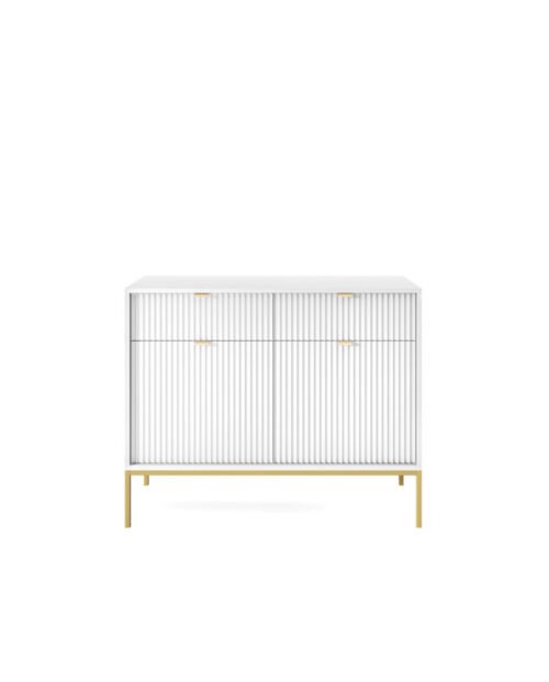 Nova KSZ104 chest of drawers, with doors, white/gold frame